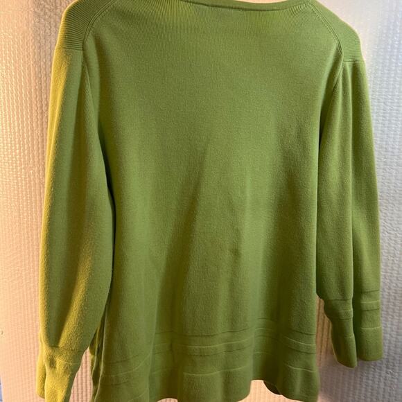 Croft and Barrow green open front button down cardigan. Women’s - Picture 5 of 8